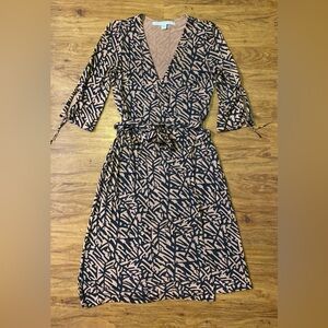 Diane Von Furstenberg Wrap Dress Silk Fashion Brown Black